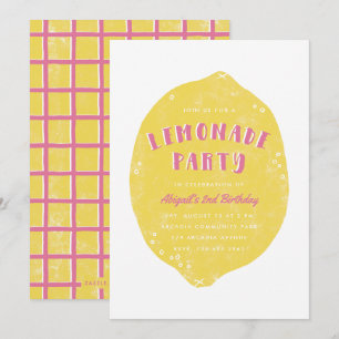 Making Lemonade Party Invitation - Magenta