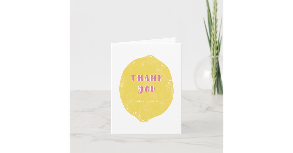 Making Lemonade Thank You Card Magenta