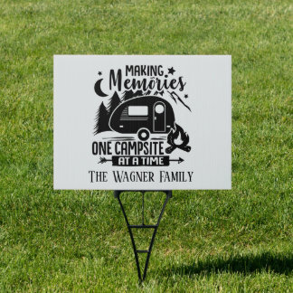 Making memories campsite marker add name sign