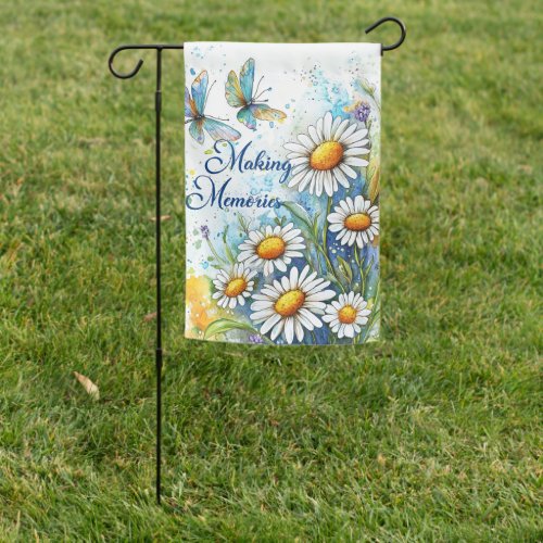 Making Memories Daisy Butterfly Art Garden Flag