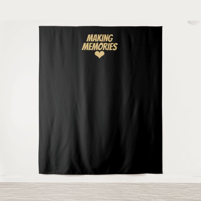 Making Memories Gold Black Wedding Photo Backdrop (Front)