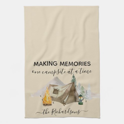 Making Memories one Campsite at a Time Kitchen Towel