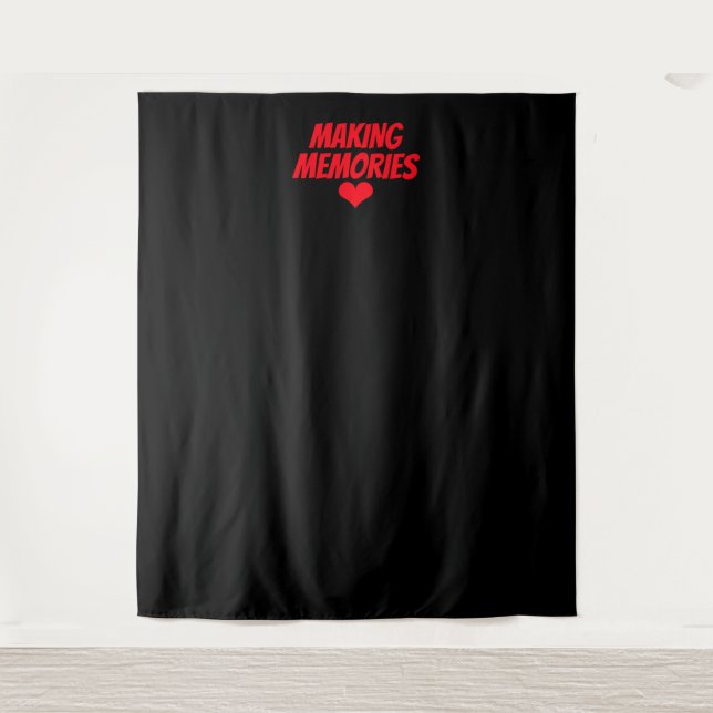 Making Memories Red Black Wedding Photo Backdrop (Front)