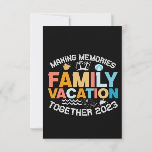  Making Memories Toegether Family Vacation 2023  Thank You Card