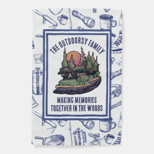 Making Memories Together in Woods Campsite Flag