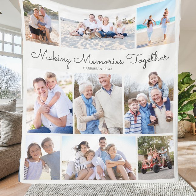 Making Memories Together Photo Collage Keepsake Fleece Blanket (Creator Uploaded)