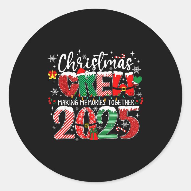 Making Memories Together Xmas Pajamas Family Chris Classic Round Sticker (Front)
