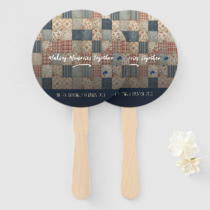 Making Memories Vintage Patchwork Family Reunion Hand Fan