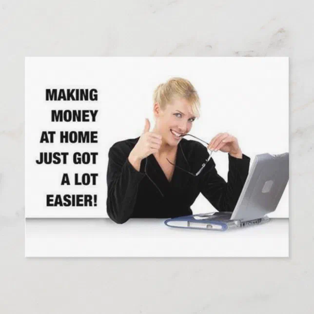 'Making money at Home' postcard (Front)