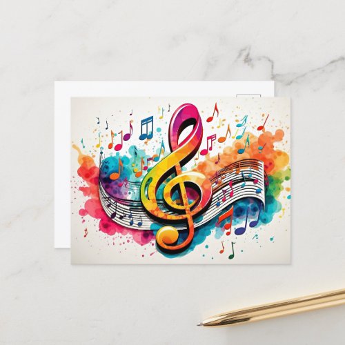 Making Music colorful AI_generated Postcard