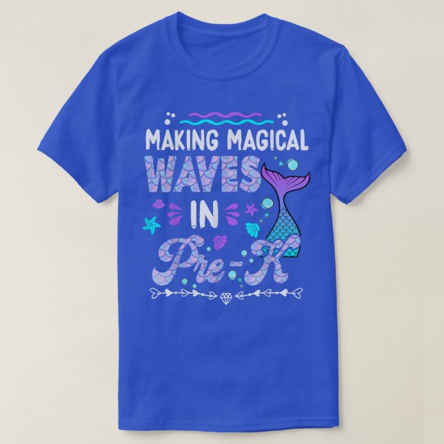 Making My Waves In Pre-K Mermaid Back To School Gi T-Shirt (Design Front)