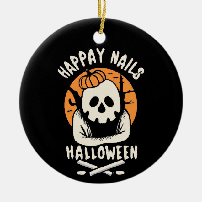 Making Nails Bootiful Halloween  Ceramic Ornament (Front)