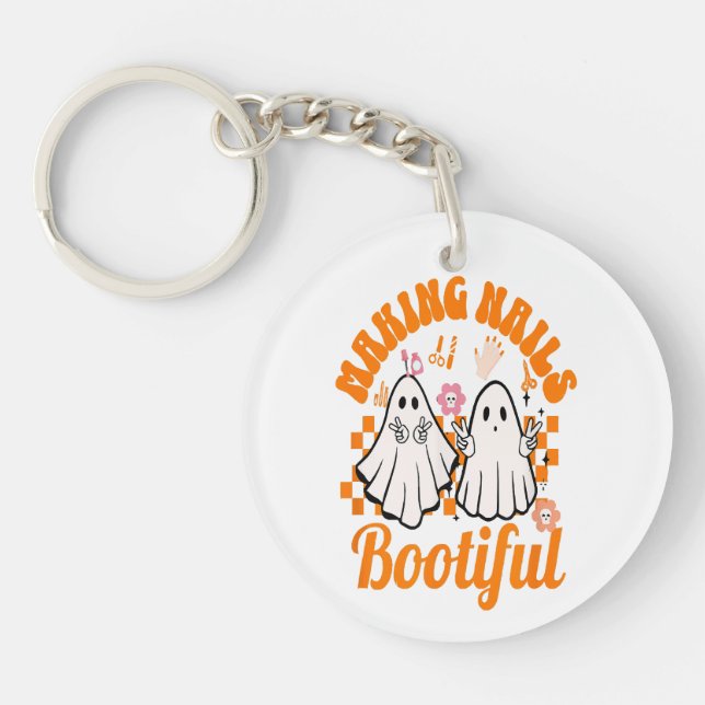 making nails bootiful halloween keychain (Front)