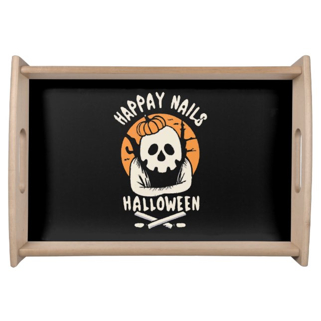 Making Nails Bootiful Halloween  Serving Tray (Front)
