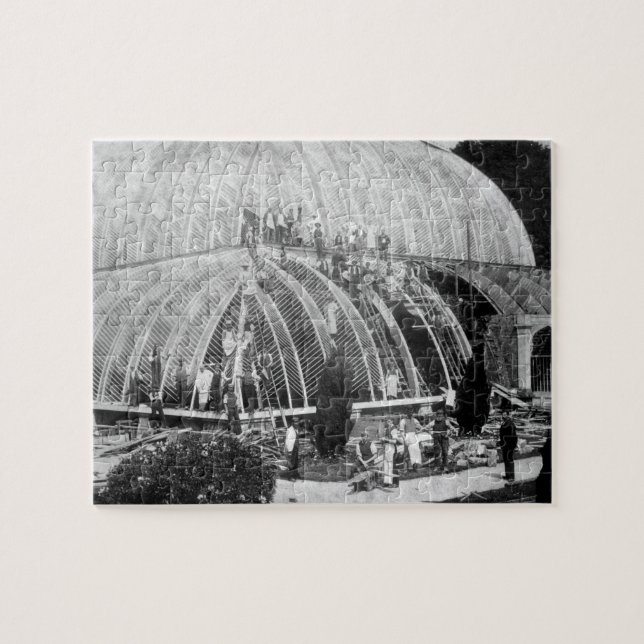 Making repairs to the Great Conservatory at Chatsw Jigsaw Puzzle (Horizontal)