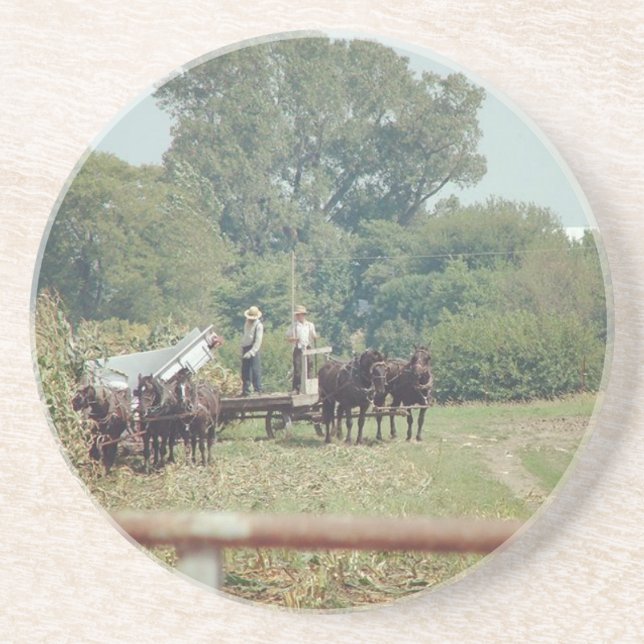 Making Silage #amishcountry #farmlife #amish Drink Coaster (Front)