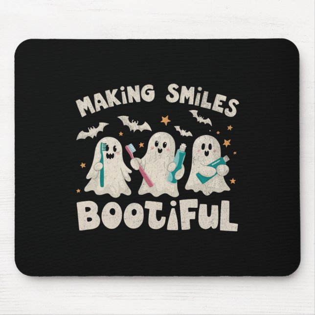 Making Smiles Bootiful Halloween Funny Ghost Denti Mouse Pad (Front)