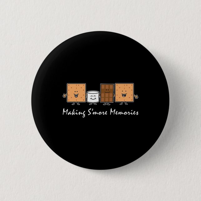 Making Smore Memories Camping Campfire Smores Cart Button (Front)