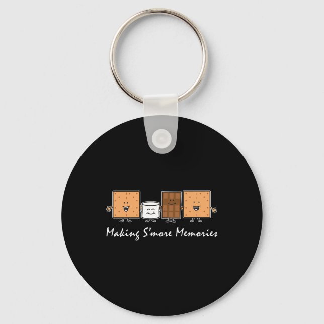 Making Smore Memories Camping Campfire Smores Cart Keychain (Front)