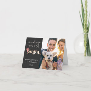 Making Spirits Bright 2 Photo Merry Christmas Holiday Card