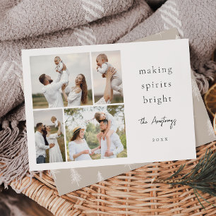 Making Spirits Bright 4 Photo Collage Holiday Card