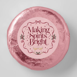 Making Spirits Bright Burgundy Bow Holiday Party Dipped Oreo Cookie Favors