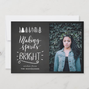 Making Spirits Bright Chalkboard Christmas Photo Holiday Card