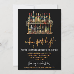 Making Spirits Bright, Champagne Cocktail Party Invitation