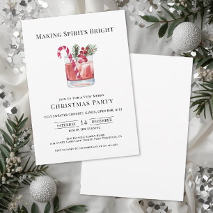 Making Spirits Bright Christmas Cocktail Party Invitation