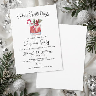 Making Spirits Bright Christmas Cocktail Party Invitation