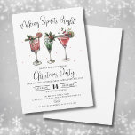 Making Spirits Bright Christmas Cocktail Party Invitation<br><div class="desc">Invite guests to your "Making Spirits Bright" Christmas party with this colorful watercolor-themed invitation, bursting with holiday cheer. The design features a variety of festive cocktails in bold red and green hues, perfectly capturing the lively and celebratory atmosphere of the season. The black fonts, paired with a stylish mix of...</div>