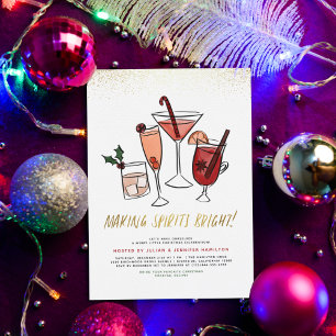 Making Spirits Bright   Christmas Cocktail Party Invitation