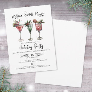 Making Spirits Bright Christmas Cocktail Party Invitation