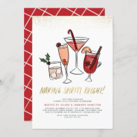 Making Spirits Bright | Christmas Cocktail Party Invitation