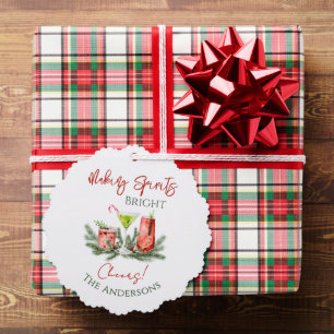 Making Spirits Bright Christmas Cocktails Holiday Ornament Card