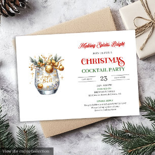 Making Spirits Bright Christmas cocktails party Invitation
