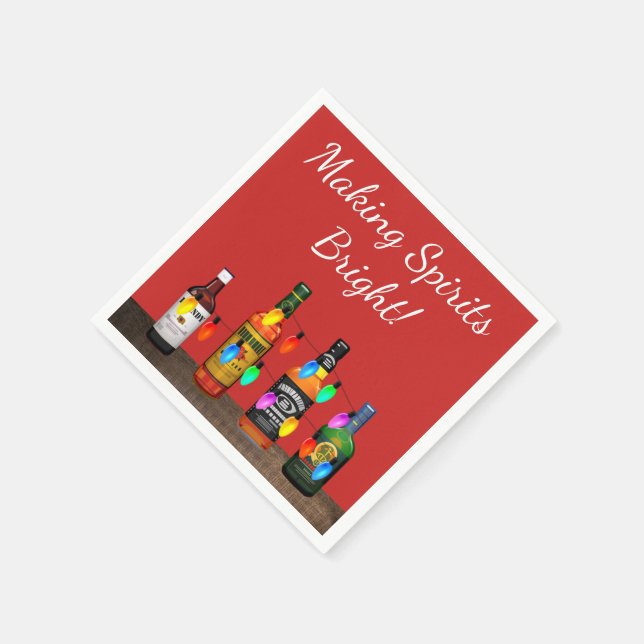 Making Spirits Bright Christmas Fun Cocktail Party Napkins (Corner)