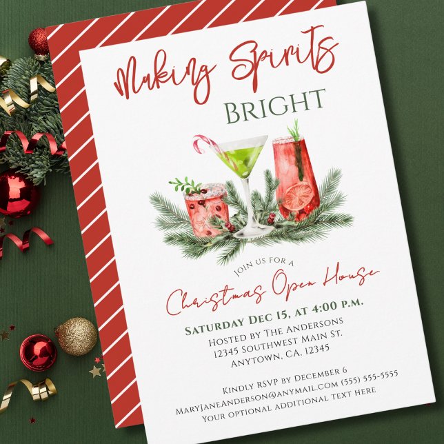 Making Spirits Bright Christmas Open House  Invitation (Creator Uploaded)
