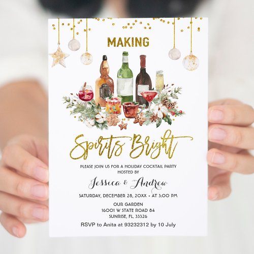 Making Spirits Bright Christmas Party Invitation