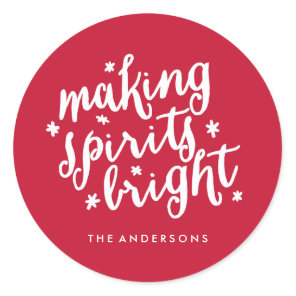 Making Spirits Bright Classic Round Sticker