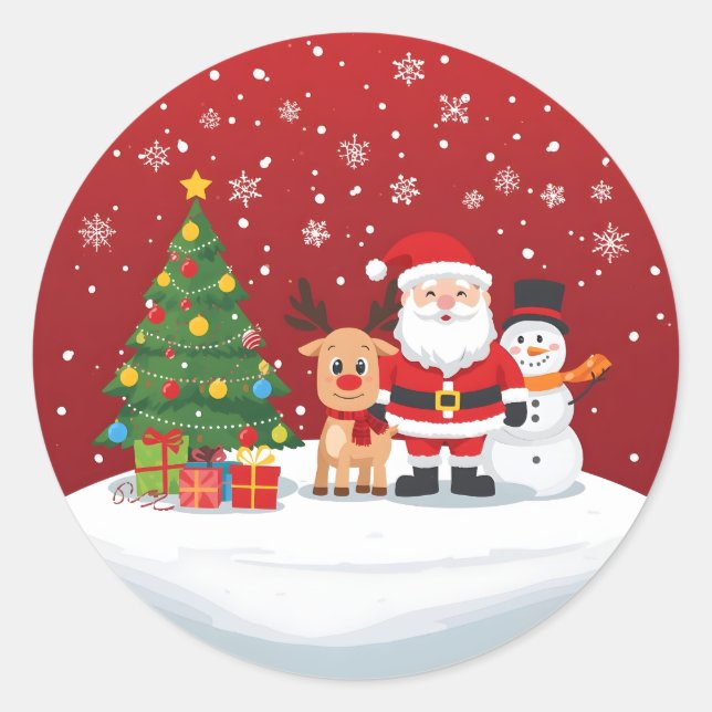 Making Spirits Bright Classic Round Sticker (Front)