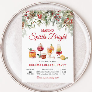 Making Spirits Bright Cocktail Christmas Party Invitation