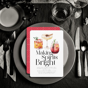 Making Spirits Bright Cocktail Christmas Party  Invitation