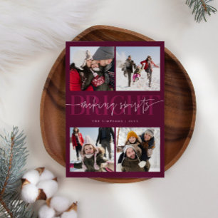 Making Spirits Bright Cranberry Christmas  Photo Holiday Card