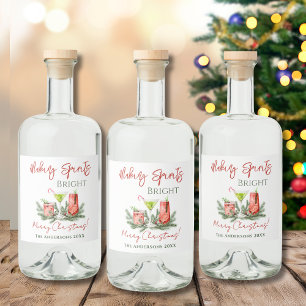 Making Spirits Bright Custom Holiday Liquor Bottle Label