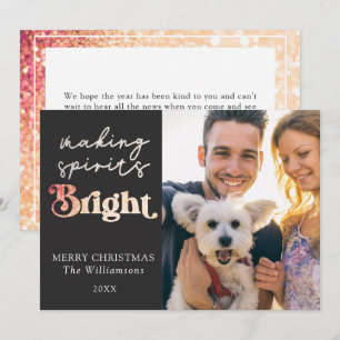 Making Spirits Bright Custom Photo Christmas Holiday Card