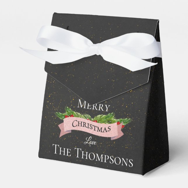 Making Spirits Bright Cute Chalkboard Christmas Favor Boxes (Front Side)