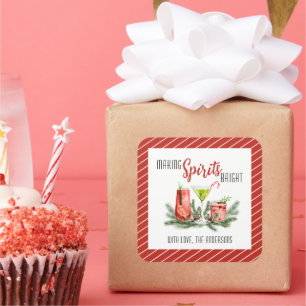 Making Spirits Bright Festive Christmas Cocktails Square Sticker