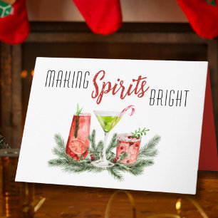 Making Spirits Bright Festive Cocktails Holiday Card