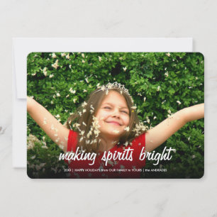 Making Spirits Bright Flat Holiday Photo Christmas Card
